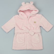 WF1935: Baby Plush Plain Pink Dressing Gown (0-12 Months)